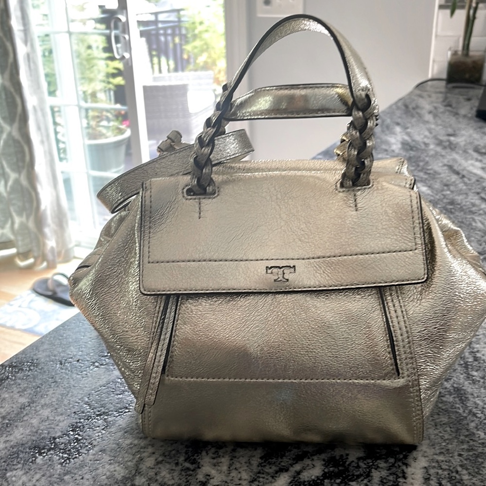 Tory Burch brushed gold purse never used